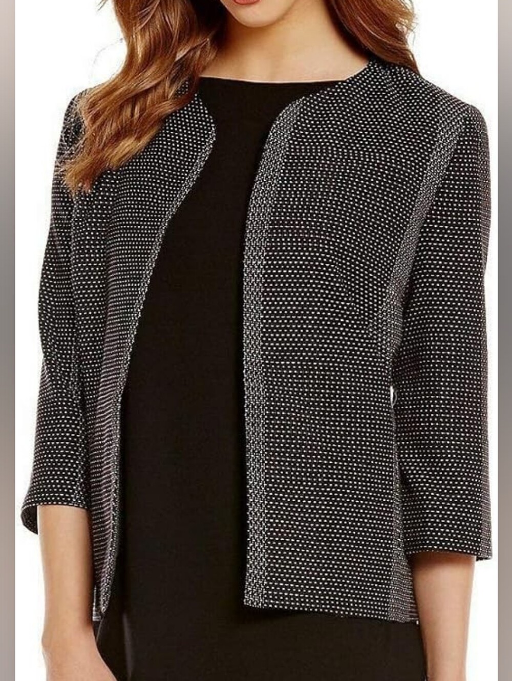 Eileen Fisher Organic Cotton Kurume Open Jacket M Minimalist Career Work Layer